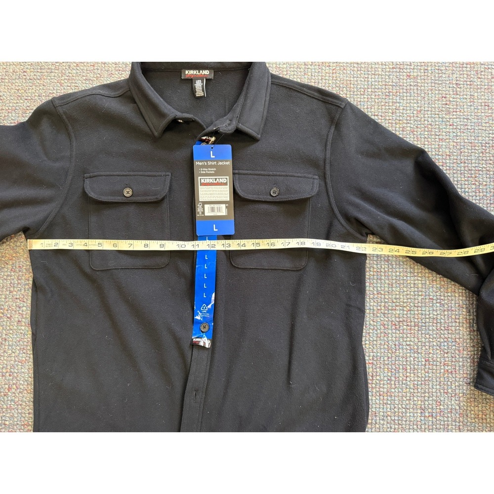 Kirkland Signature Mens Shirt Jacket Black 2-Way Stretch Large NEW NWT - Picture 6 of 8
